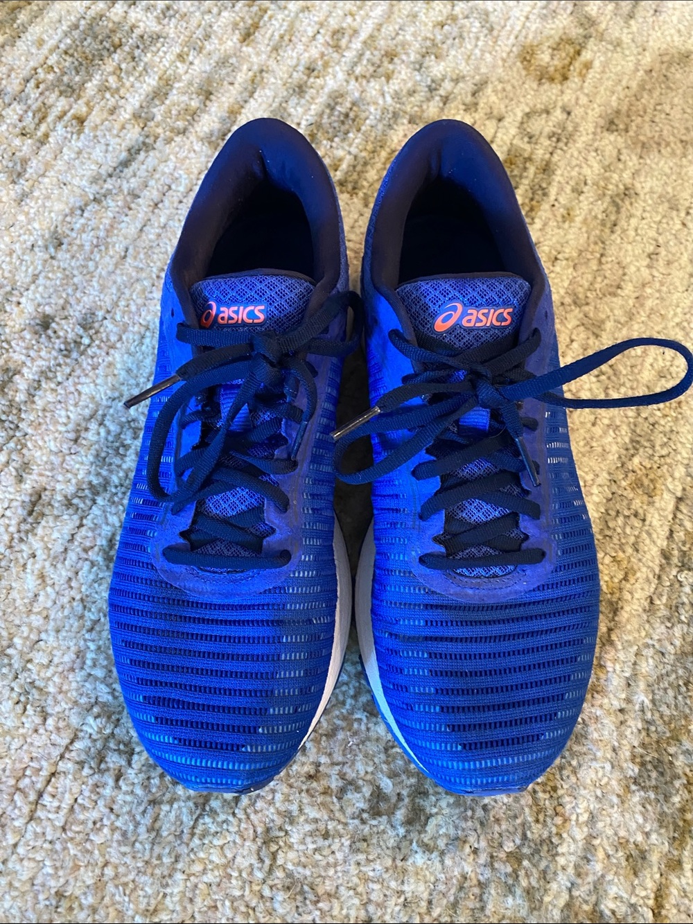ASICS Women’s Royal Blue Athletic Running Shoes with Orange Logo